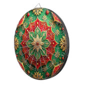 Red Green Decorative Floral Dartboard Dartbord (Voorkant Rechts)