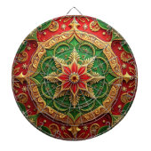 Red Green Decorative Floral Dartboard Dartbord (Voorkant)