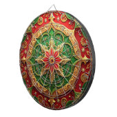 Red Green Decorative Floral Dartboard Dartbord (Voorkant Rechts)
