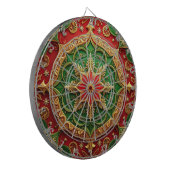 Red Green Decorative Floral Dartboard Dartbord (Voorkant Links)