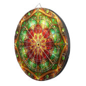 Red Green Decorative Floral Dartboard Dartbord (Voorkant Rechts)