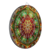 Red Green Decorative Floral Dartboard Dartbord (Voorkant Links)