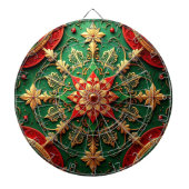 Red Green Decorative Floral Dartboard Dartbord (Voorkant)