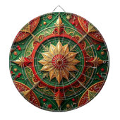 Red Green Decorative Floral Dartboard Dartbord (Voorkant)