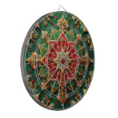Red Green Decorative Floral Dartboard Dartbord (Voorkant Links)