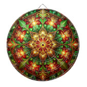 Red Green Decorative Floral Dartboard Dartbord (Voorkant)