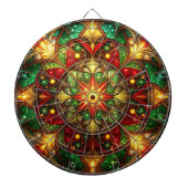 Red Green Decorative Floral Dartboard Dartbord (Voorkant)