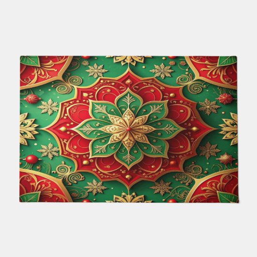 Red Green Decorative Holiday Doormat Deurmat (Voorkant)