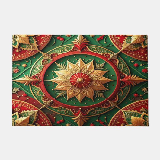 Red Green Decorative Holiday Doormat Deurmat (Voorkant)