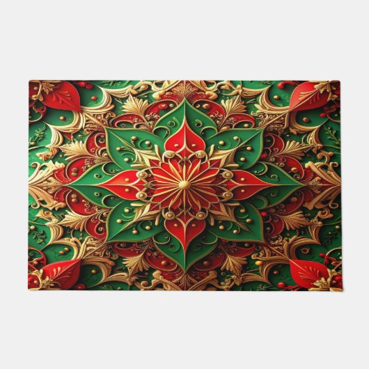 Red Green Decorative Holiday Doormat Deurmat (Voorkant)