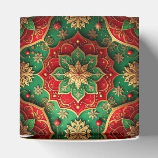 Red Green Decorative Holiday Favor Box Bedankdoosjes (Bovenkant)