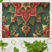 Red Green Decorative Holiday Kitchen Towel Theedoek (Gevouwen)