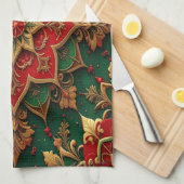 Red Green Decorative Holiday Kitchen Towel Theedoek (Quarter Fold)