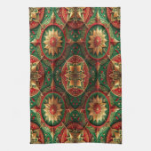 Red Green Decorative Holiday Kitchen Towel Theedoek (Verticaal)