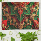 Red Green Decorative Holiday Kitchen Towel Theedoek (Gevouwen)