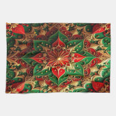 Red Green Decorative Holiday Kitchen Towel Theedoek (Horizontaal)