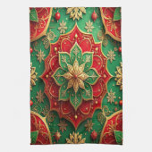 Red Green Decorative Holiday Kitchen Towel Theedoek (Verticaal)