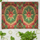 Red Green Decorative Holiday Kitchen Towel Theedoek (Gevouwen)