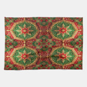 Red Green Decorative Holiday Kitchen Towel Theedoek (Horizontaal)