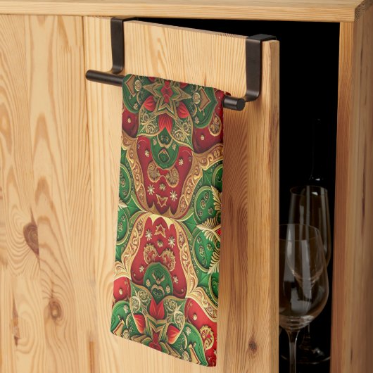 Red Green Decorative Holiday Kitchen Towel Theedoek (Derde Gevouwen)