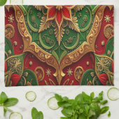 Red Green Decorative Holiday Kitchen Towel Theedoek (Gevouwen)