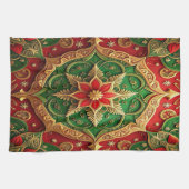 Red Green Decorative Holiday Kitchen Towel Theedoek (Horizontaal)