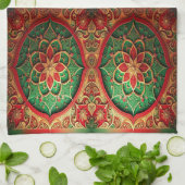 Red Green Decorative Holiday Kitchen Towel Theedoek (Gevouwen)