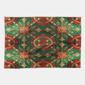 Red Green Decorative Holiday Kitchen Towel Theedoek (Horizontaal)