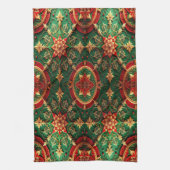 Red Green Decorative Holiday Kitchen Towel Theedoek (Verticaal)