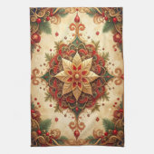 Red Green Decorative Holiday Kitchen Towel Theedoek (Verticaal)