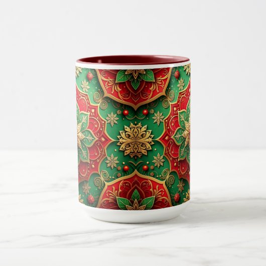 Red Green Decorative Holiday Mug Mok (Midden)