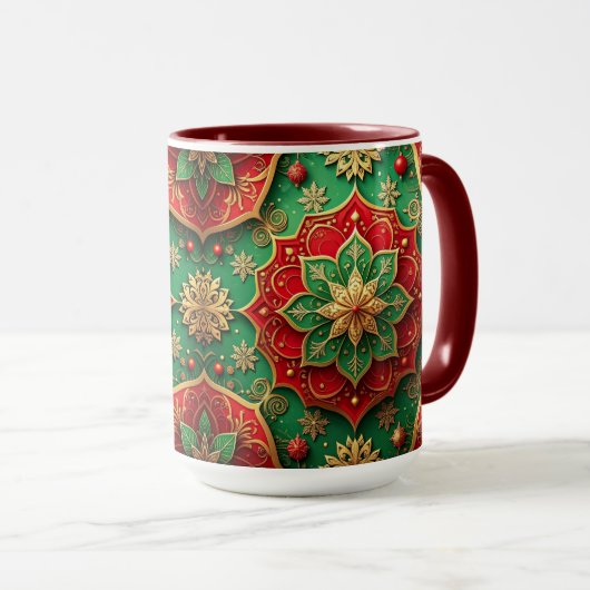 Red Green Decorative Holiday Mug Mok (Voorkant rechts)