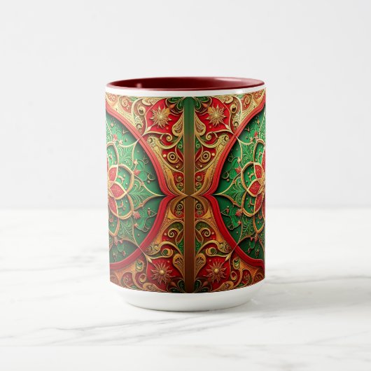 Red Green Decorative Holiday Mug Mok (Midden)