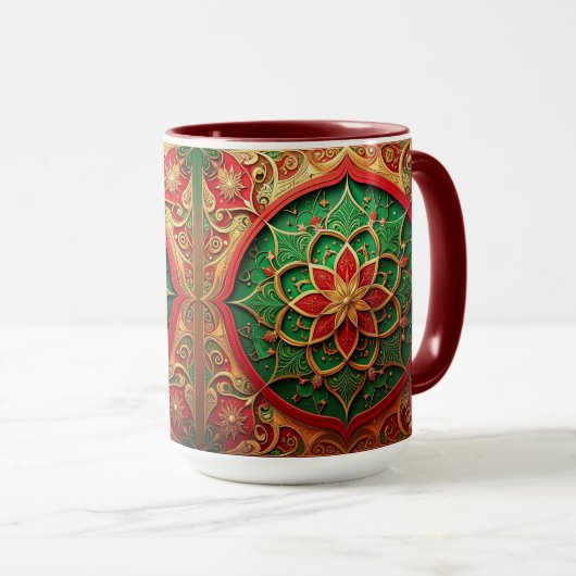 Red Green Decorative Holiday Mug Mok (Voorkant rechts)