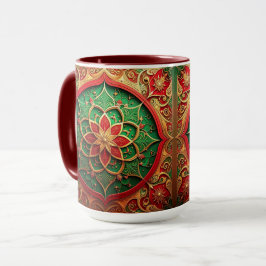 Red Green Decorative Holiday Mug Mok