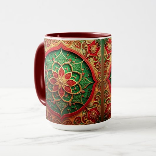 Red Green Decorative Holiday Mug Mok (Voorkant links)