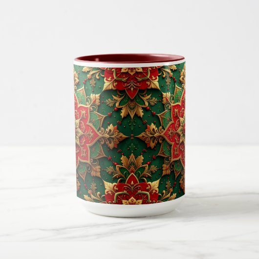 Red Green Decorative Holiday Mug Mok (Midden)