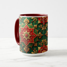 Red Green Decorative Holiday Mug Mok