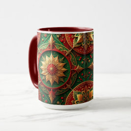 Red Green Decorative Holiday Mug Mok