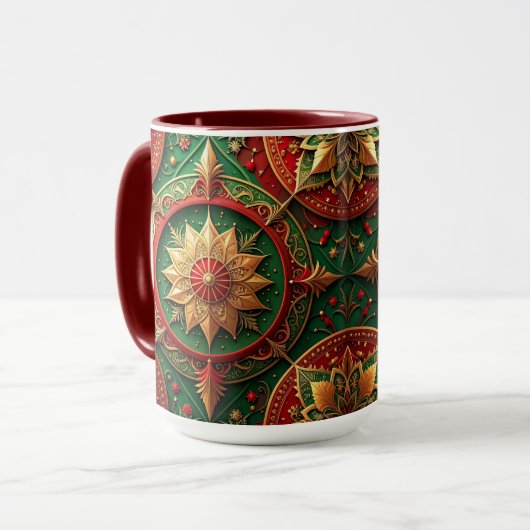 Red Green Decorative Holiday Mug Mok (Voorkant links)
