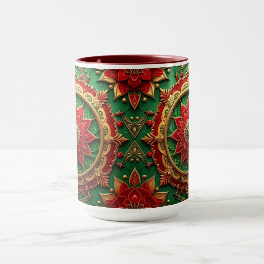 Red Green Decorative Holiday Mug Mok (Midden)
