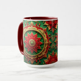 Red Green Decorative Holiday Mug Mok