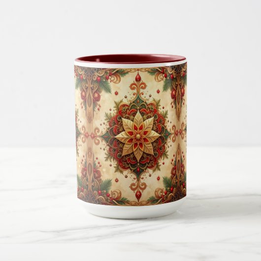 Red Green Decorative Holiday Mug Mok (Midden)