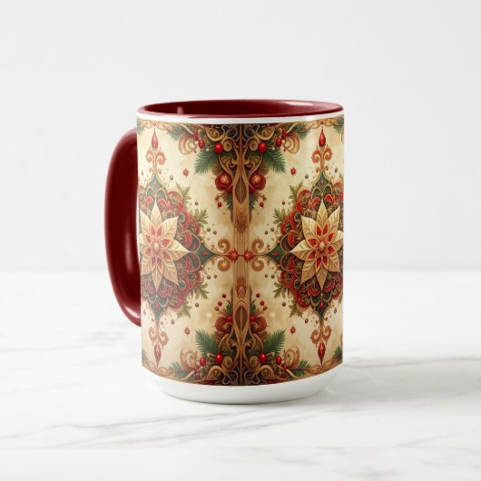 Red Green Decorative Holiday Mug Mok (Voorkant links)