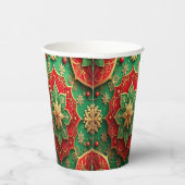 Red Green Decorative Holiday Paper Cups Papieren Bekers (Rechts)