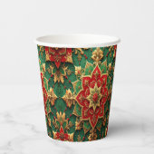 Red Green Decorative Holiday Paper Cups Papieren Bekers (Achterkant)