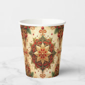 Red Green Decorative Holiday Paper Cups Papieren Bekers (Links)