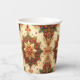Red Green Decorative Holiday Paper Cups Papieren Bekers