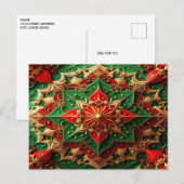 Red Green Decorative Holiday Postcard Briefkaart (Voorkant / Achterkant)