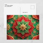 Red Green Decorative Holiday Postcard Briefkaart (Voorkant / Achterkant)